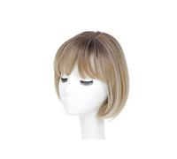 Frangia sintetica 3D invisibile senza cuciture for capelli lisci, copertura di ricambio for la testa Air Head(Dark blonde with dark root)
