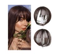 Frangia sintetica 3D invisibile senza cuciture per capelli testa Frangia aerea naturale invisibile Aumenta il volume dei capelli estensioni (marrone nero)