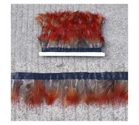 Frangiature con piume per il fai da te Frangia di piume di fagiano for abbigliamento, ricamo, artigianato, 10 m, multicolore(Color 14)