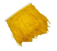 Frangiature con piume per il fai da te Frangia di piume di fagiano for feste di matrimonio multicolore 5 m/10 m 10-15 cm(Gold,5m)