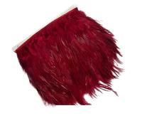 Frangiature con piume per il fai da te Frangia di piume di fagiano for feste di matrimonio multicolore 5 m/10 m 10-15 cm(Wine Red,10m)