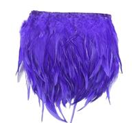 Frangiature con piume per il fai da te Frangia di piume di fagiano multicolore, larghezza 4-6 pollici, 1-10 m(Purple,5 Meters)
