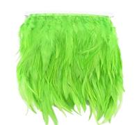 Frangiature con piume per il fai da te Frangia di piume di fagiano multicolore, larghezza 4-6 pollici, 1-10 m(Green4,5 Meters)