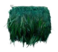 Frangiature con piume per il fai da te Frangia di piume di fagiano multicolore, larghezza 4-6 pollici, 1-10 m(Green,10 Meters)