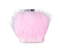 Frangiature con piume per il fai da te Nastro di frange di piume 2 metri multicolore 8-10 cm for artigianato(Light Pink)