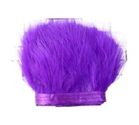 Frangiature con piume per il fai da te Nastro di frange di piume 2 metri multicolore 8-10 cm for artigianato(Deep Purle)