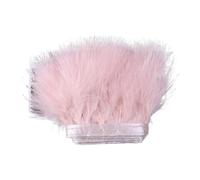 Frangiature con piume per il fai da te Nastro di frange di piume 2 metri multicolore 8-10 cm for artigianato(Pink2)