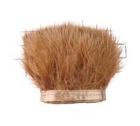 Frangiature con piume per il fai da te Nastro di frange di piume 2 metri multicolore 8-10 cm for artigianato(Light Coffee)