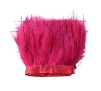 Frangiature con piume per il fai da te Nastro di frange di piume 2 metri multicolore 8-10 cm for artigianato(Wine Red)