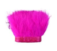 Frangiature con piume per il fai da te Nastro di frange di piume 2 metri multicolore 8-10 cm for artigianato(Rose Red)