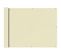 Frangivista impermeabile per balcone, in tessuto Oxford rivestito in poliuretano, antivento e impermeabile, con occhielli in alluminio e corda per un facile fissaggio, 90 x 400 cm, crema