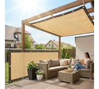 FrangivistaBeige per Balcone e Recinzione, Telo Ombreggiante 90% con Occhielli per Pergola Patio Giardino Serra, Rete Ombreggiante HDPE Traspirante e Permeabile(2x9m)