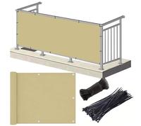 Frangivisto Balcone 0.5 x 9 m Protezione Impermeabile Copri Ringhiera Balcone Privacy Frangivento Protezione UV Telo Frangi-Vista per Terrazza e Giardino, Giallo sabbia