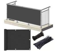 Frangivisto Balcone 0.7 x 1.5 m Protezione Impermeabile Copri Ringhiera Balcone Privacy Frangivento Protezione UV Telo Frangi-Vista per Terrazza e Giardino, Grigio Scuro
