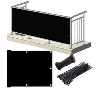 Frangivisto Balcone 0.95 x 10 m Protezione Impermeabile Copri Ringhiera Balcone Privacy Frangivento Protezione UV Frangi-Vista Frangivento per Terrazza Esterno, Nero