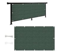 Frangivisto Balcone 1.1 x 2.5 m in HDPE Anti-Uv Divisorio Parasole Paravento Protezione Privacy Respirante Copertura Recinto per Balcone Giardino Recinzione, Verde Scuro