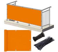 Frangivisto Balcone 1.65 x 5 m Protezione Impermeabile Copri Ringhiera Balcone Privacy Frangivento Protezione UV Frangi-Vista Frangivento per Terrazza Esterno, Arancione