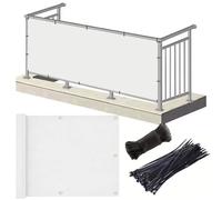 Frangivisto Balcone 1.8 x 5.5 m Protezione Impermeabile Copri Ringhiera Balcone Privacy Frangivento Protezione UV Frangi-Vista Frangivento per Terrazza Esterno, Bianco