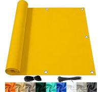 Frangivisto Balcone 1 x 2.5 m Protezione Impermeabile Copri Ringhiera Balcone Privacy Frangivento Protezione UV Recinzione Copertura per per Terrazza Esterno, Giallo