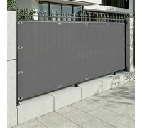 Frangivisto Balcone 100 x 180 cm Protezione Uv, Antivento, Resistente Alle Intemperie, Impermeabile, Telo Frangivisto Balcone con Fascette e Funi per Giardino Terrazza, Grigio Chiaro