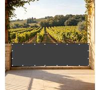 Frangivisto Balcone 115 x 1000 cm Protezione Privacy, Protezione Uv, Antivento e Impermeabile, Solare Cache Vue Balcon con Fascetta per Ringhiera, Grigio Scuro