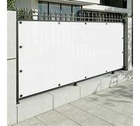 Frangivisto Balcone 120 x 500 cm Protezione Uv, Antivento, Resistente Alle Intemperie, Impermeabile, Telo Frangivisto Balcone con Fascette e Funi per Giardino Terrazza, Bianco