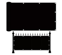 Frangivisto Balcone 125 x 250 cm Protezione Uv, Antivento, Resistente Alle Intemperie, Impermeabile, Balcone Protezione Privacy con Fascette e Funi per Giardino Terrazza, Nero