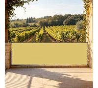 Frangivisto Balcone 135 x 1000 cm Protezione Privacy, Protezione Uv, Antivento e Impermeabile, Solare Cache Vue Balcon con Fascetta per Ringhiera, Giallo sabbia