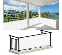 Frangivisto Balcone 135 x 210 cm Protezione Uv, Antivento, Resistente Alle Intemperie, Impermeabile, Copertura Privacy Recinzione con Fascette e Funi per Giardino Terrazza, Bianco