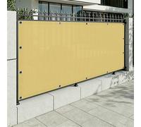 Frangivisto Balcone 145 x 270 cm Protezione Uv, Antivento, Resistente Alle Intemperie, Impermeabile, Telo Frangivisto Balcone con Fascette e Funi per Giardino Terrazza, Giallo sabbia