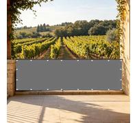 Frangivisto Balcone 150 x 1000 cm Protezione Privacy, Protezione Uv, Antivento e Impermeabile, Solare Cache Vue Balcon con Fascetta per Ringhiera, Grigio Chiaro