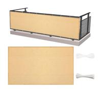 Frangivisto Balcone 150 x 460 cm in HDPE Anti-Uv Divisorio Parasole Paravento Protezione Privacy Respirante Telo Copertura per Recinzioni Ringhiera Terrazzo, Color Crema