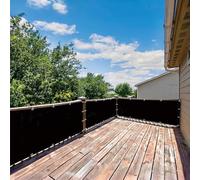 Frangivisto Balcone 155 x 180 cm Protezione Solare, Anti-Uv Resistente, Frangivento, Antistrappo, Ombreggiante Frangivisto con Fascette e Funi per Giardino Terrazza, Nero