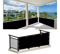 Frangivisto Balcone 155 x 180 cm Protezione Uv, Antivento, Resistente Alle Intemperie, Impermeabile, Copertura Privacy Recinzione con Fascette e Funi per Giardino Terrazza, Nero
