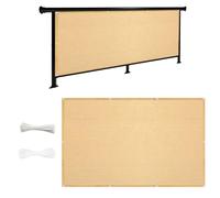 Frangivisto Balcone 3.5 x 1.5 m in HDPE Anti-Uv Divisorio Parasole Paravento Protezione Privacy Respirante Ombreggiante Balcone per Giardino Recinzione, Color Crema