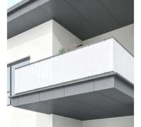Frangivisto Balcone 70 x 620 cm Protezione Uv, Antivento, Resistente Alle Intemperie, Impermeabile, Telo Frangivisto Balcone con Fascette e Funi per Giardino, Bianco