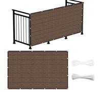 Frangivisto Balcone 80 x 370 cm in HDPE Anti-Uv Divisorio Parasole Paravento Protezione Privacy Respirante Rivestimento per Balcone per Giardino Recinzione, Marrone