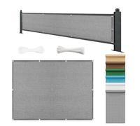 Frangivisto Balcone 80 x 370 cm in HDPE Anti-Uv Divisorio Parasole Paravento Protezione Privacy Respirante Frangivento Recinzione per Balcone Giardino Recinzione, Grigio