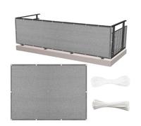 Frangivisto Balcone 80 x 370 cm in HDPE Anti-Uv Divisorio Parasole Paravento Protezione Privacy Respirante Copri Ringhiera Balcone per Giardino Recinzione, Grigio