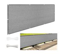 Frangivisto Balcone 80 x 370 cm in HDPE Anti-Uv Divisorio Parasole Paravento Protezione Privacy Respirante Copertura per Balcone per Recinzioni Ringhiera Terrazzo, Grigio