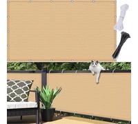 Frangivisto Balcone per Protezione 1.45 x 1.5 m, Anti-Uv, Traspirante, Ombreggiato, Frangivento, Resistente Allo Strappo, Telo Balcone Protezione per, Giallo sabbia