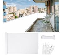 Frangivisto Balcone per Protezione 125 x 600 cm HDPE Protection UV Opaque Résistant Aux Contre Vent Rete Ombreggiante per Balcone per Giardino, Bianco