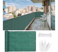 Frangivisto Balcone per Protezione 65 x 600 cm HDPE Protection UV Opaque Résistant Aux Contre Vent Rete Ombreggiante per Balcone per Giardino, Verde Scuro