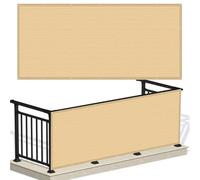 Frangivisto Balcone Protezione 105 x 300 cm Hdpe, Frangivento Anti-Uv per Privacy e Sicurezza con Occhielli Telo Copri Ringhiera da Esterno per Esterno Terrazza, Giallo sabbia