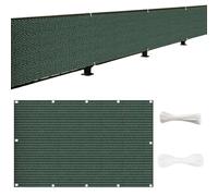 Frangivisto Balcone Protezione 80 x 370 cm in HDPE Anti-Uv Divisorio Parasole Paravento Protezione Privacy Respirante Rete Frangivento per Recinzioni Ringhiera Terrazzo, Verde Scuro