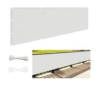 Frangivisto Balcone Protezione 80 x 370 cm in HDPE Anti-Uv Divisorio Parasole Paravento Protezione Privacy Respirante Telo Frangi-Vista per Recinzioni Ringhiera Terrazzo, Bianco