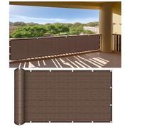 Frangivisto Balcono 140 x 760 cm con Occhielli e Fascetta Protection UV Opaque Résistant Aux Contre Vent Telo Frangivento da Balcone per Balcone Giardino Terrazza, Marrone
