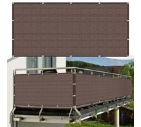 Frangivisto Balcono Schermi 110 x 800 cm Privacy Frangivento Protezione UV con Occhielli e Fascetta Frangivisto Balcono, Telo Ombreggiante per Esterno Terrazza, Marrone