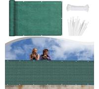 Frangivisto Balcono Schermi 120 x 600 cm Privacy Frangivento Protezione UV con Occhielli e Fascetta Frangi-Vista, Frangi-Vista Giardino per Esterno Terrazza, Verde Scuro
