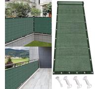 Frangivisto Balcono Schermi 120 x 600 cm Protezione Della Privacy Schermo per La Privacy Del Balcone con Occhielli per Recinzione, Giardino, Verde Scuro